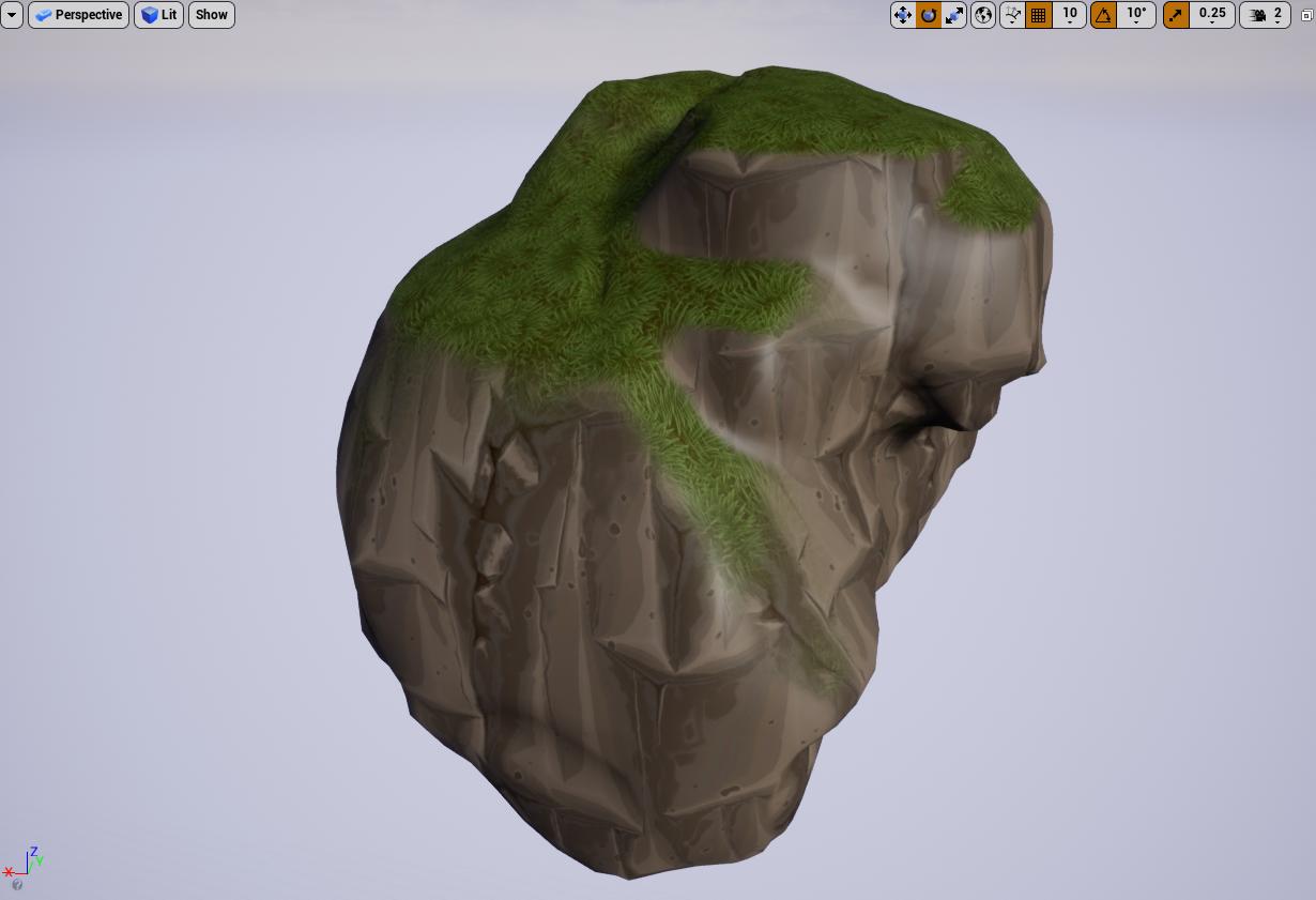 Triplanar material applied to the free 'ProceduralNaturePack' rock asset