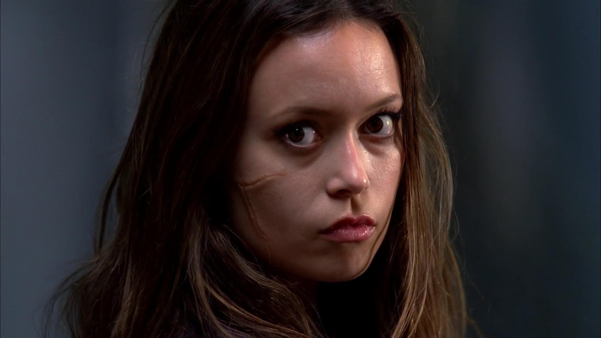 Image of Cameron's wounded face from "Terminator: The Sarah Connor Chronicles" S02E02.