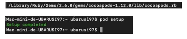 cocoapod instaladas en la MAC