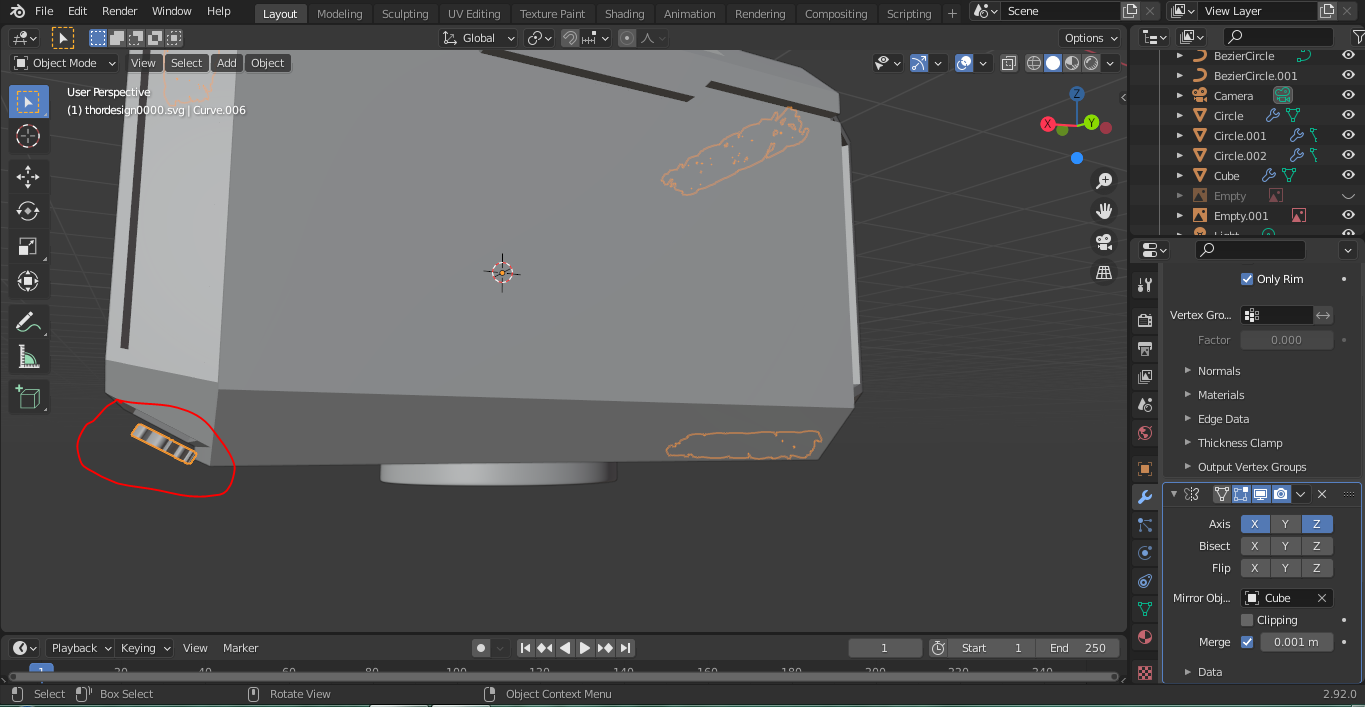 offset on the Z axis