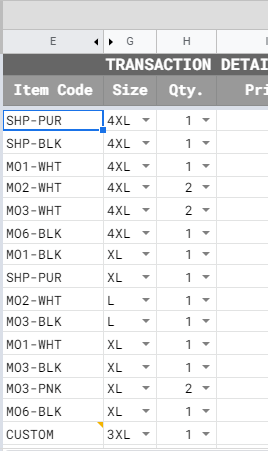 This is where the data is to be pulled. QTY is quantity sold