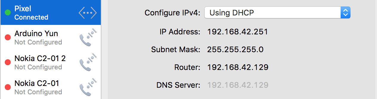 Android Phone DHCP