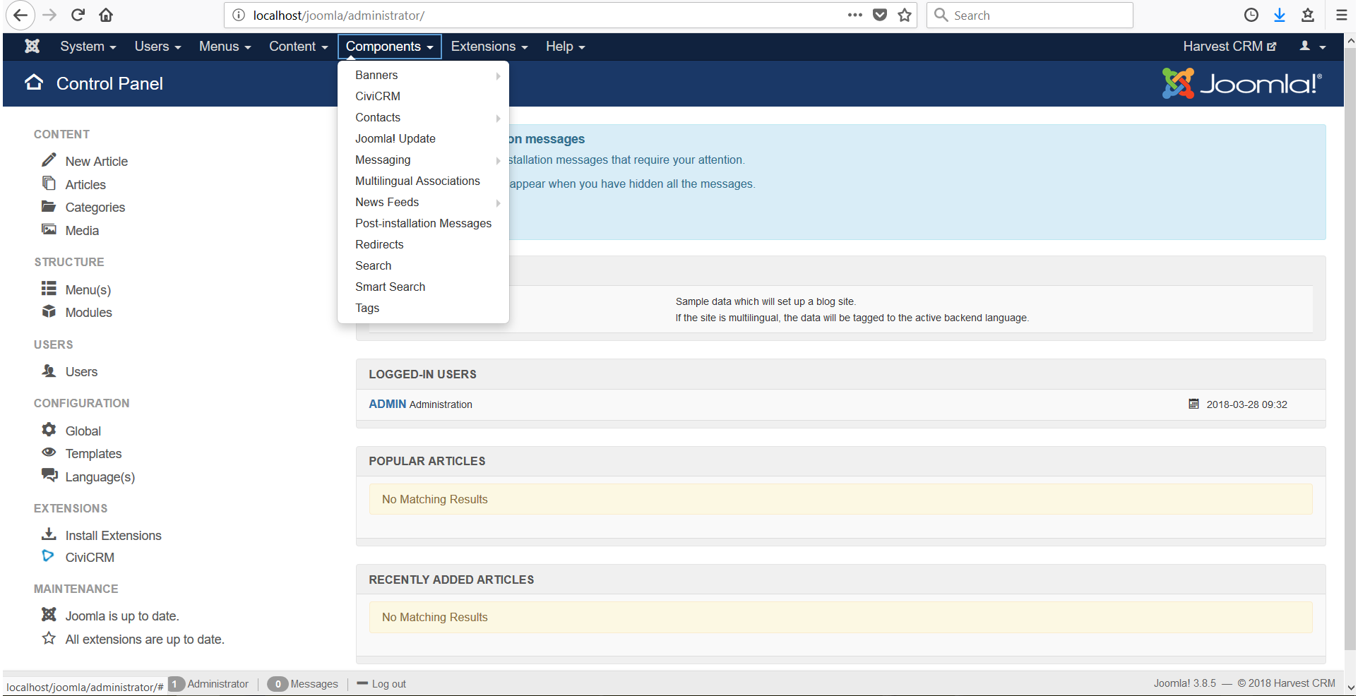 Joomla Admin Panel