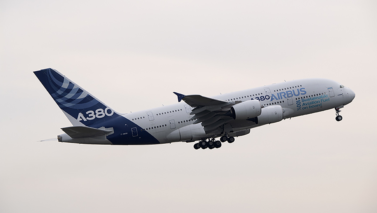 "On March 25 2022, an Airbus A380, the world's largest commercial passenger airliner, completed a test flight powered entirely by SAF -- sustainable aviation fuel -- composed mainly of cooking oil." from https://edition.cnn.com/travel/article/ethiad-greenliner-sustainable-aviation-climate-spc-intl/index.html