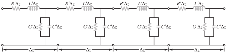 Equivalent circuit (mathematical model) of a physical transmission line