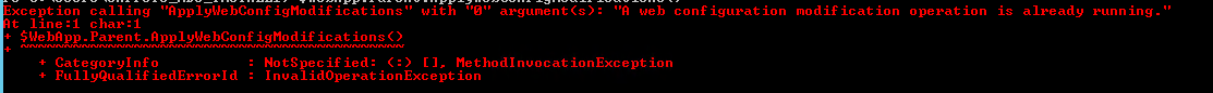 A web configuration modification operation is already running