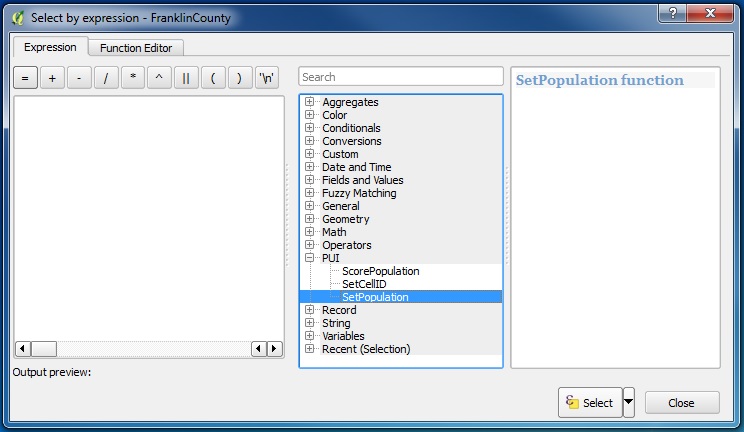 SetPopulation available as an expression.