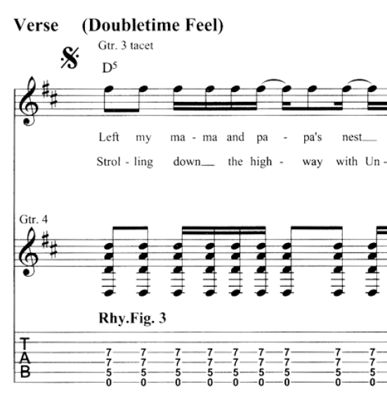 Doubletime feel notation