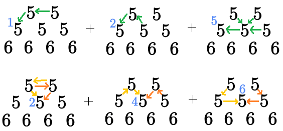 16 paths on row 2