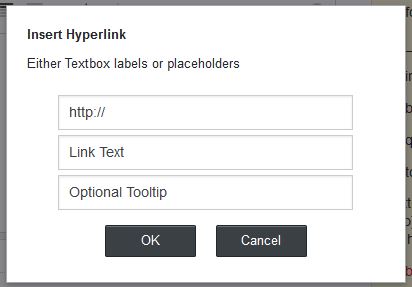 New Hyperlink Dialog Example