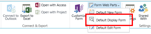 Edit Default Display Form