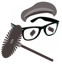 My avatar (black "nerd" glasses), with the Chimney Sweep hat cleverly applied.