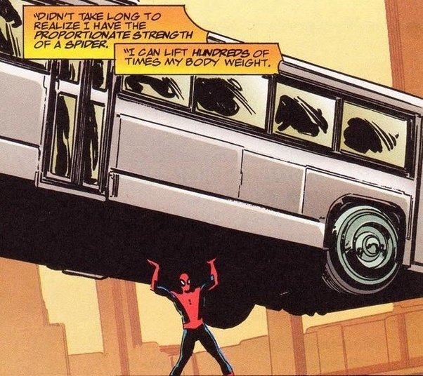 spider-man lifts bus