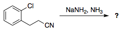 Reaction of 3-(2-chlorophenyl)propanenitrile with sodium amide in ammonia