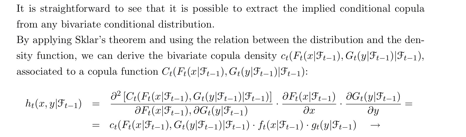 Copula density