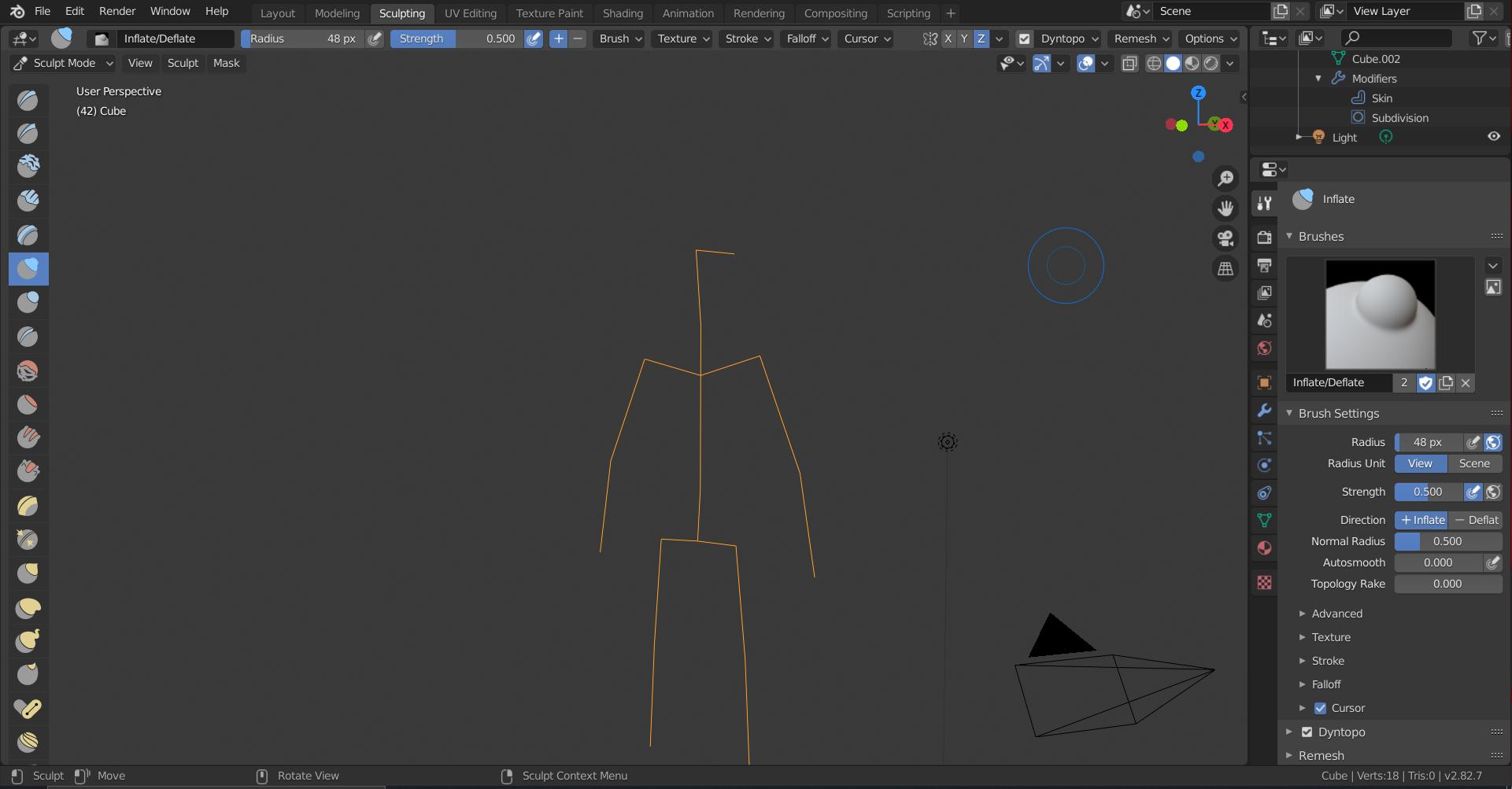 The mesh reverts back to a wireframe in sculpt mode when I try to use a sculpt tool