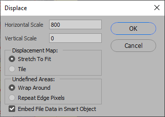 Horizontal Displace filter settings