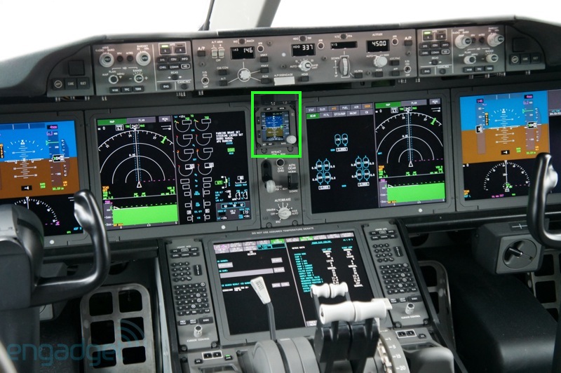 Boeing 787 with electronic backup instrumentation