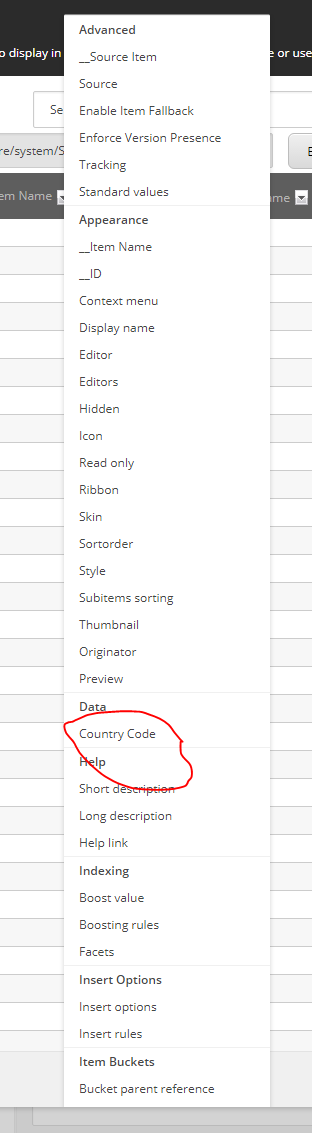 Country Code Selection