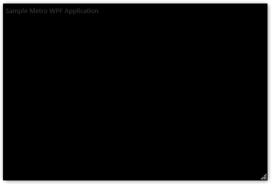 Sample Metro WPF Application