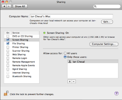 Screen Sharing Settings 1