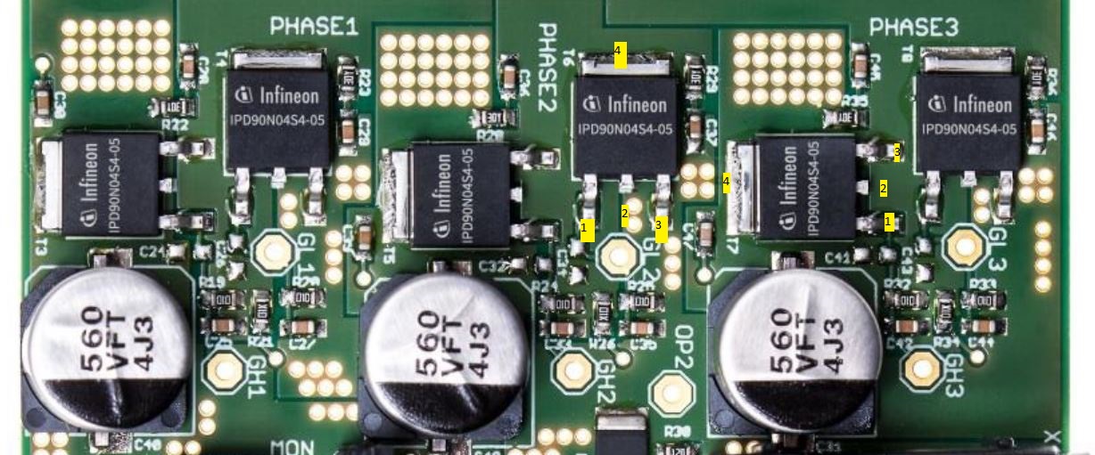 3 phase inverter H bridge with 6 MOSFETs