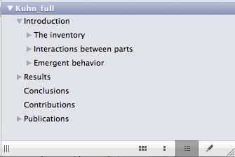 Example table of contents