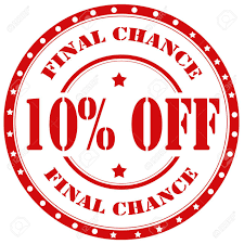 10% off - final chance