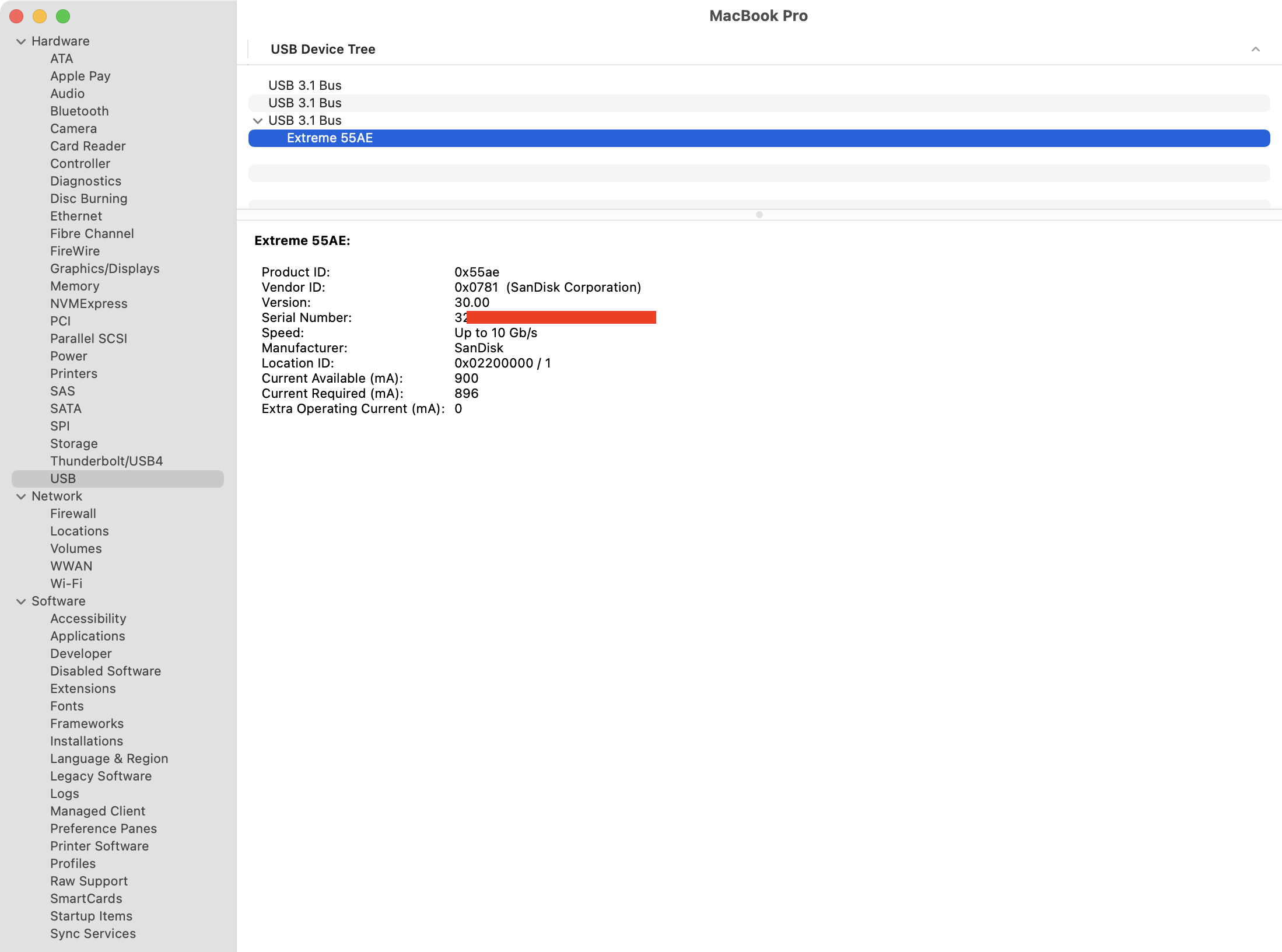 SSD appears in USB Device Tree