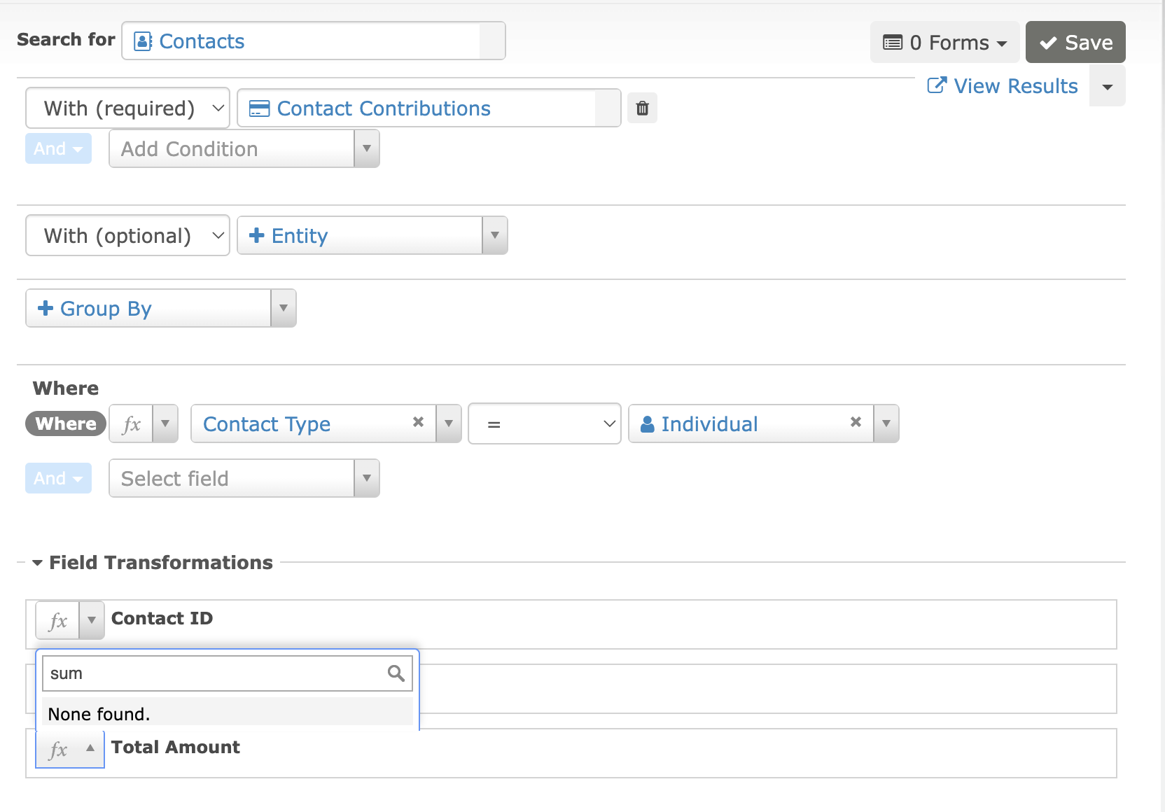 dmaster.demo showing no sum option