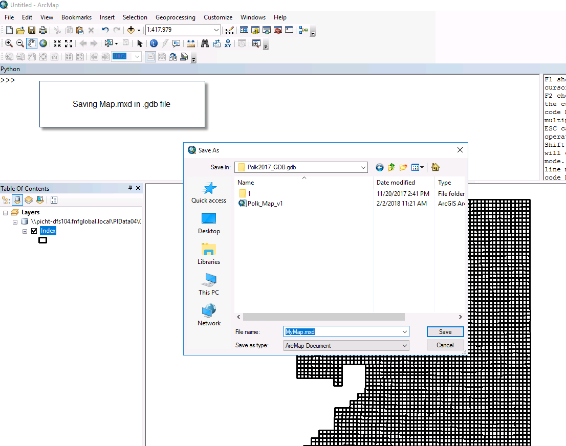 saving map in .gdb