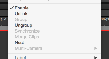 Ungroup option in the context menu