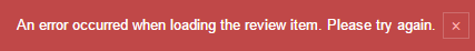 An error occurred while loading the review item