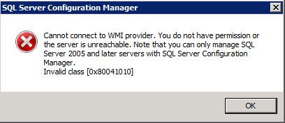 SQL Server Configuration Manager error