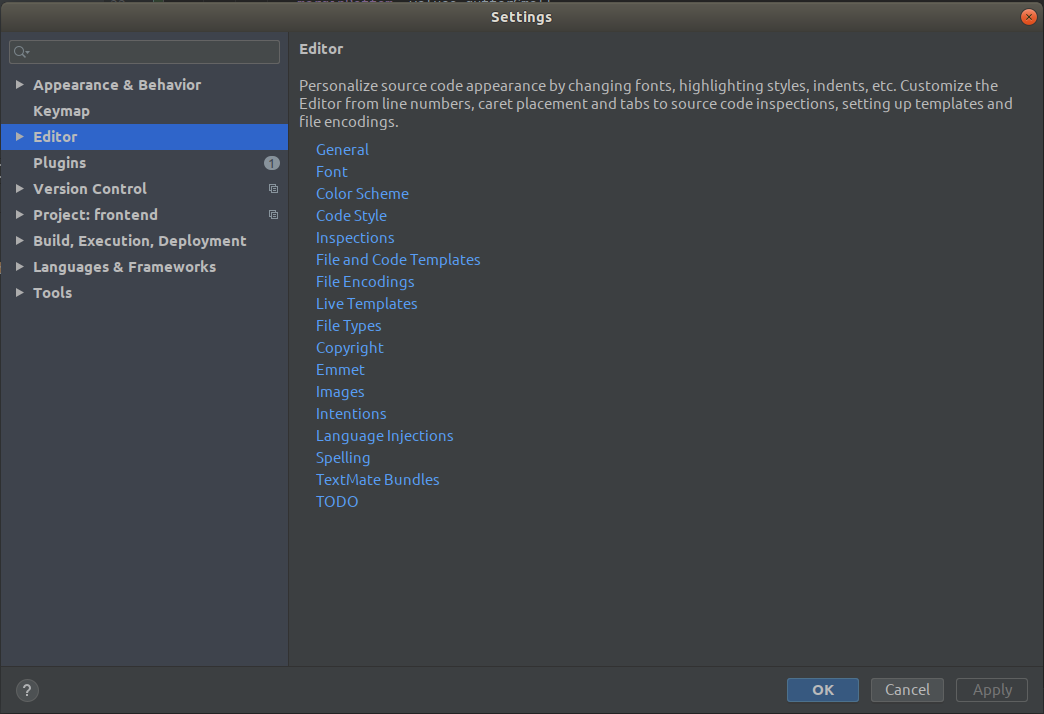 Pycharm settings