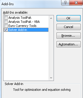 Solver Add-in