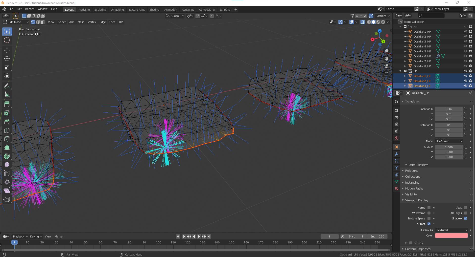 Split normals and face normals