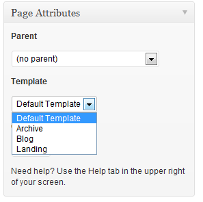 WordPress Page Attributes