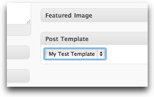 What a Post Templates Metabox looked like when added to WordPress 3.0