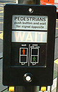 Crossing control panel, pedestrian operated