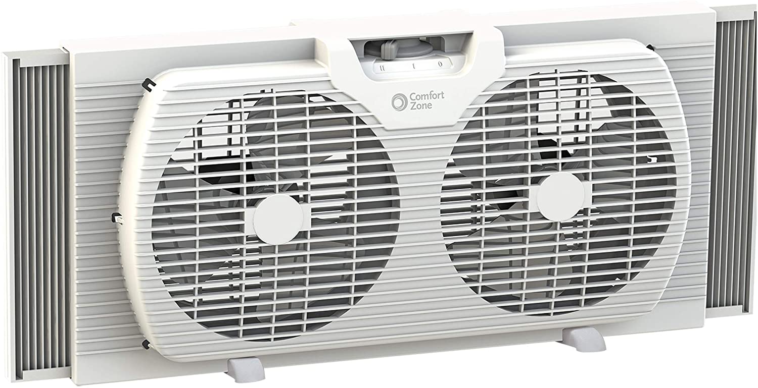 CCC COMFORT ZONE 9-inch Twin Window Fan