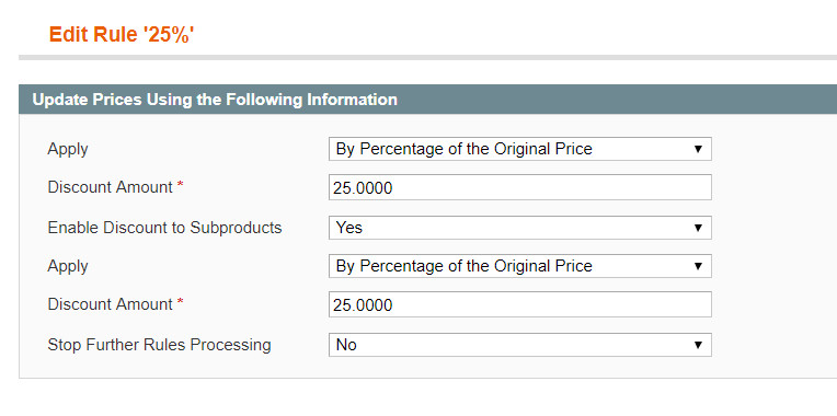 Catalog Price Rules