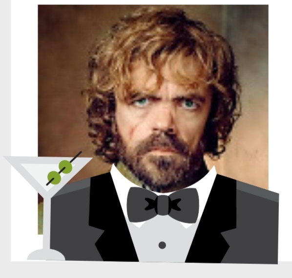 Image of my profile picture containing Peter Dinklage as Tyrion Lannister in 007 hat with