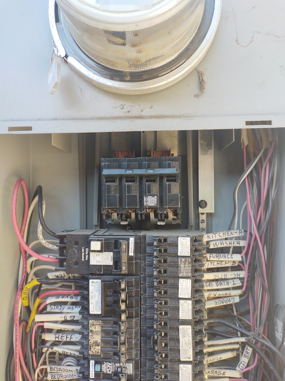 Electrical panel without accessible service mains