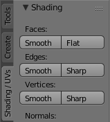 Shading - Faces: (Smooth/Flat) - Edges: (Smooth/Sharp) - Vertices: (Smooth/Sharp)