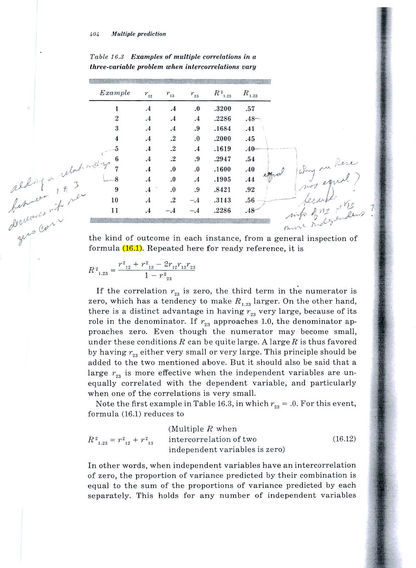 multiple correlation of two variables with a third variable