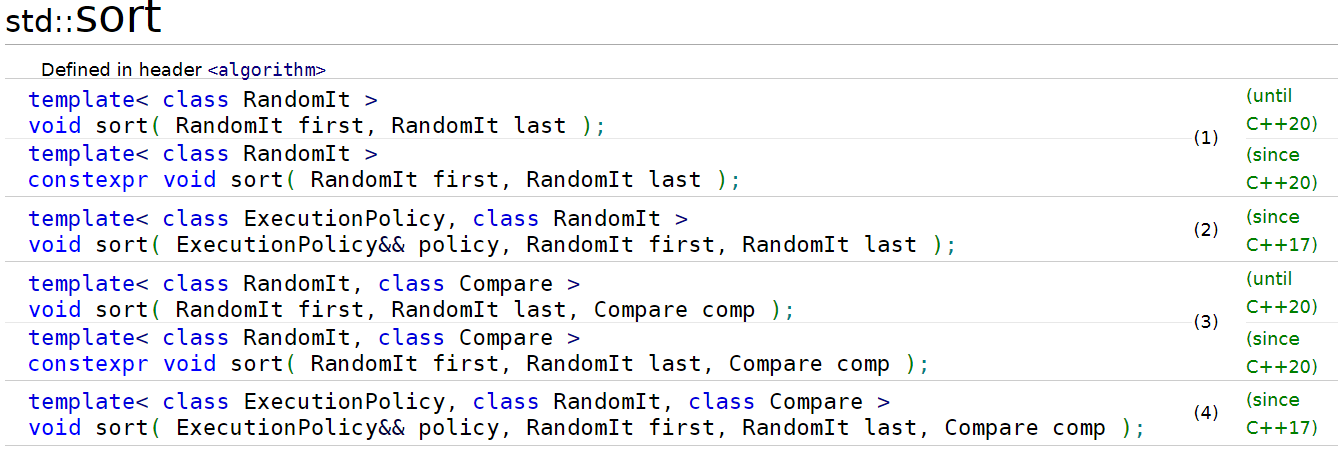 sort() em cppReference