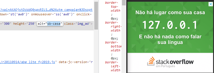 advertisement made by Stack Overflow about the Portuguese version of the website