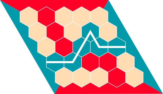 5x5 Hexboard, Blue wins