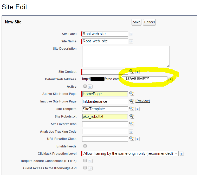 Root web site configuration for robots.txt